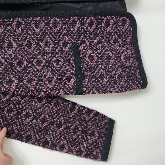 Koret Womens Vintage Wool Blend Blazer Size S Black/Pink/Gray Textured Weave Bus - Picture 3 of 15